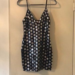 Starla Sequin Dress in Black Star S